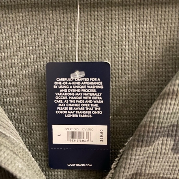 Lucky 🍀 Brand camo Henley T size L - Picture 4 of 5